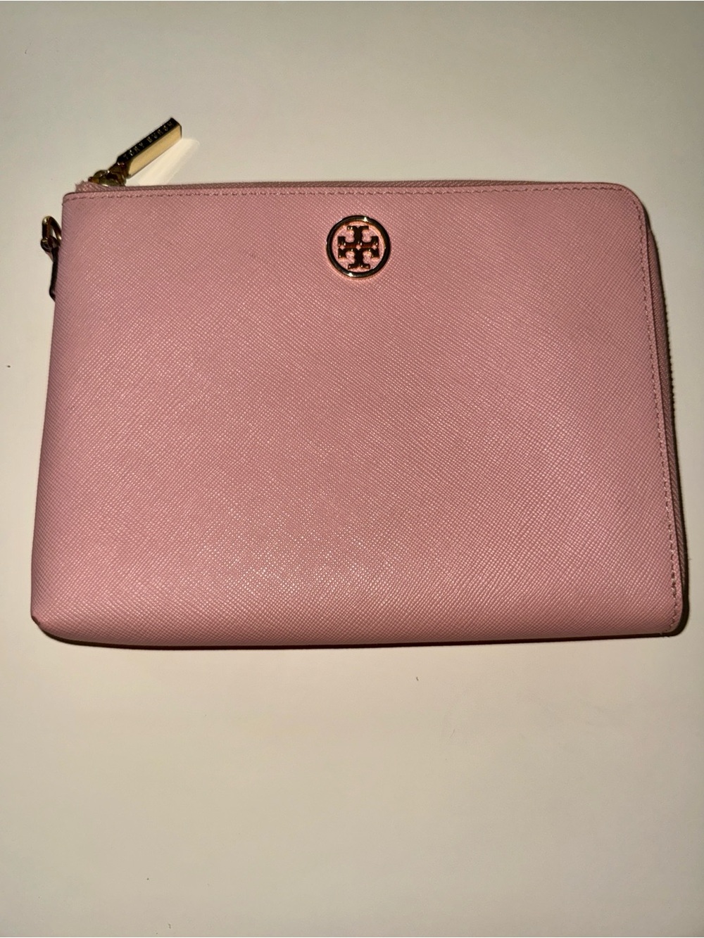 Tory Burch Robinson Zip Continental Wallet or Clutch in Blush Pink
